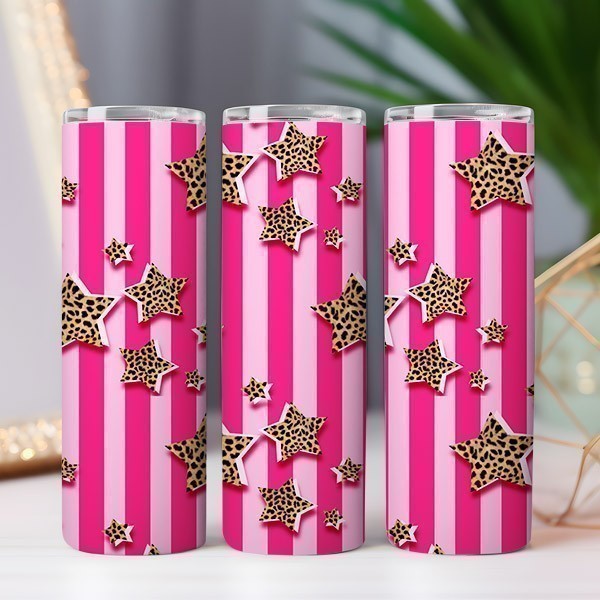 CU Sublimation Tumbler Wrap Cheetah Stars