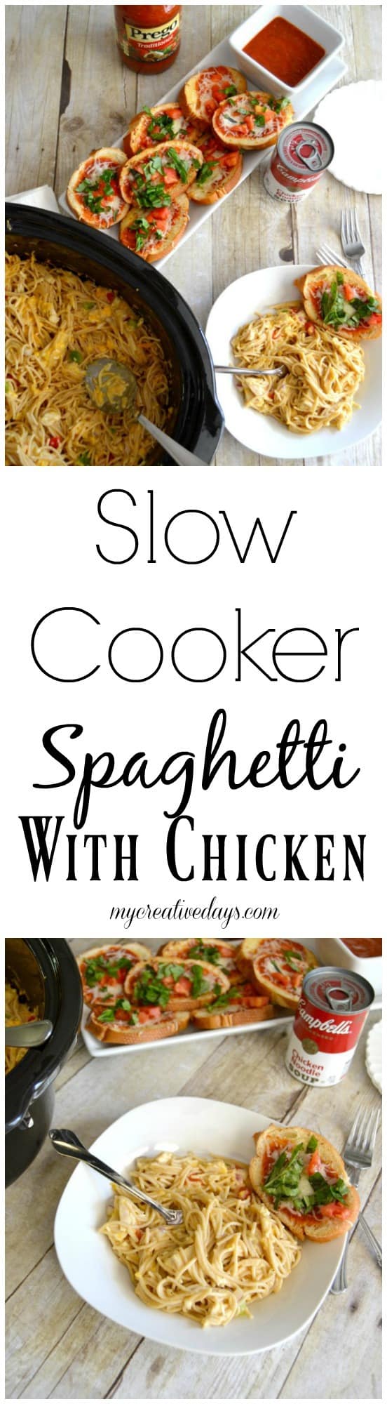 Slow Cooker Spaghetti With Chicken That Is Easy & So Yummy!