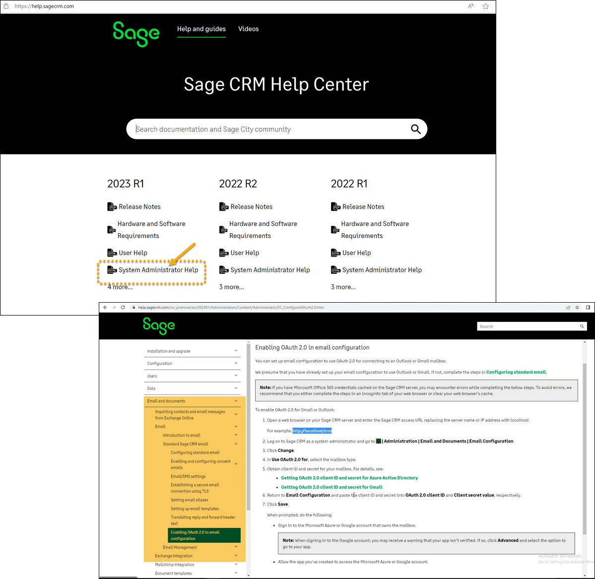 Configuring Sage CRM’s Outbound Email using 365 My CRM Manager