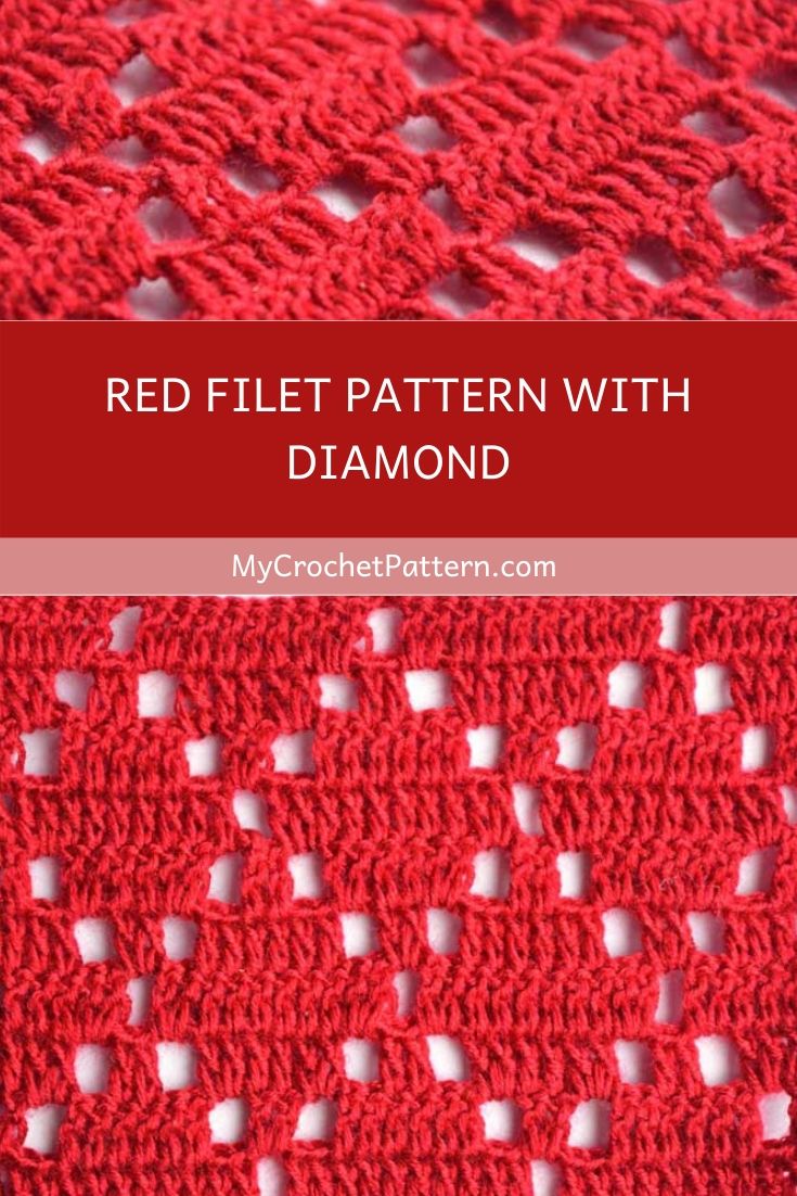 Red filet pattern with diamond MyCrochetPattern