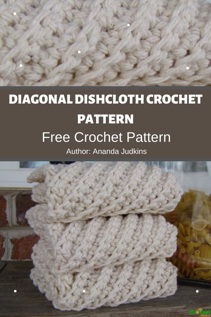 Diagonal Dishcloth Crochet Pattern MyCrochetPattern