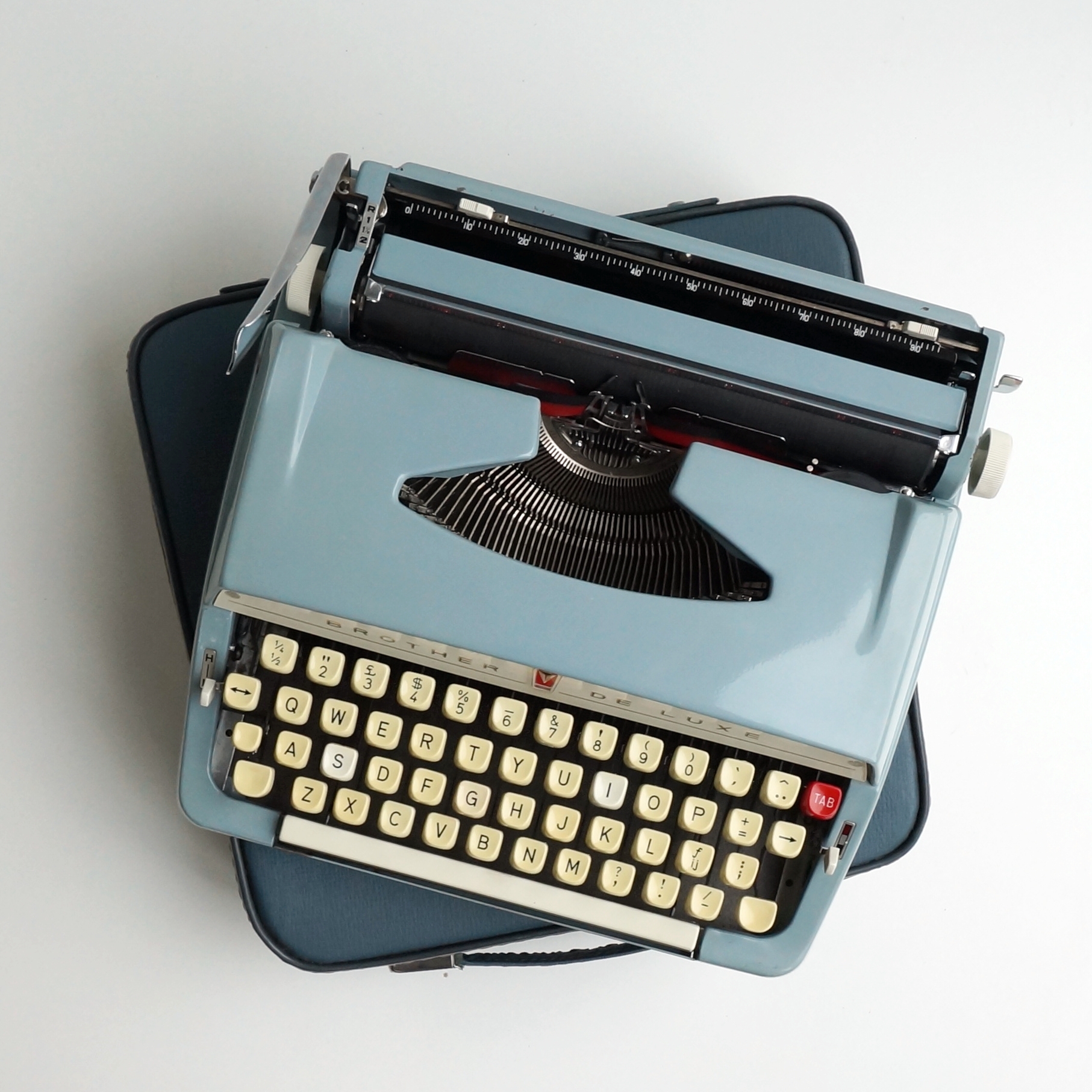 Baby Blue Brother Deluxe Typewriter For Sale MCR Typewriter Shop