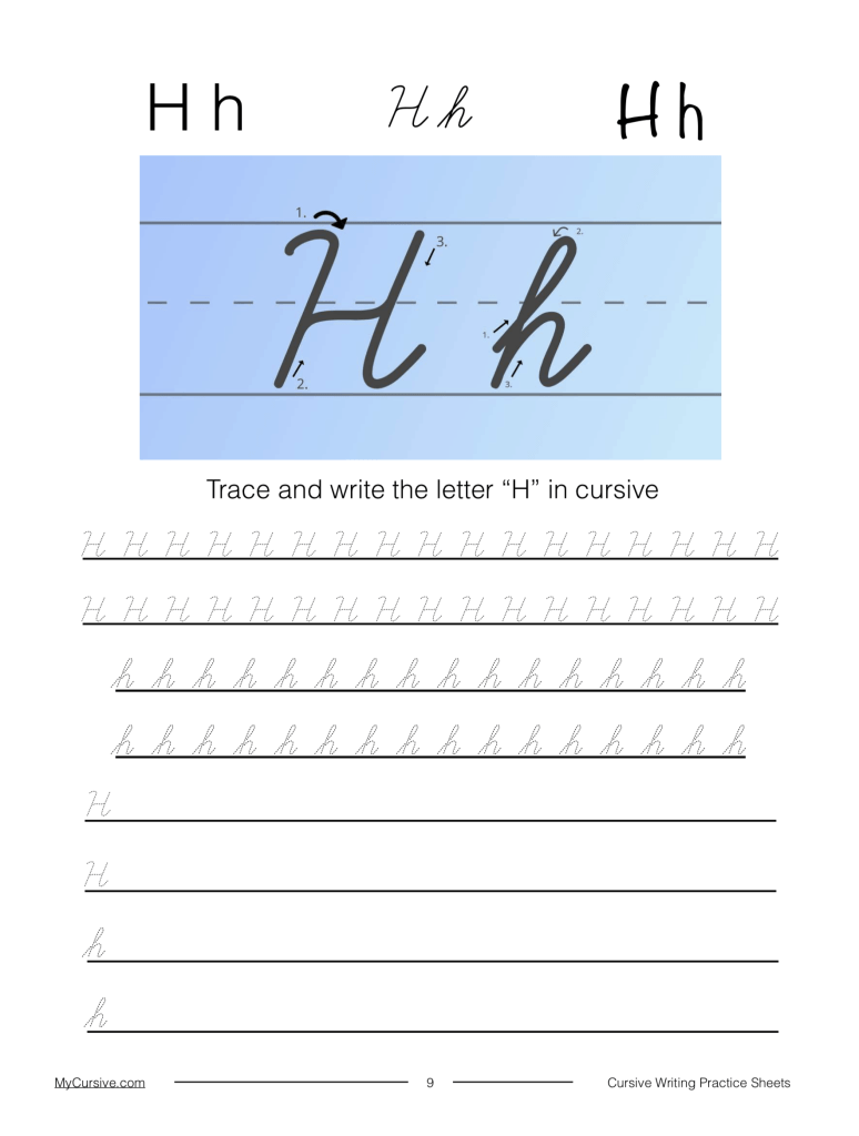 Cursive H Learn to Write the Cursive Letter H My Cursive