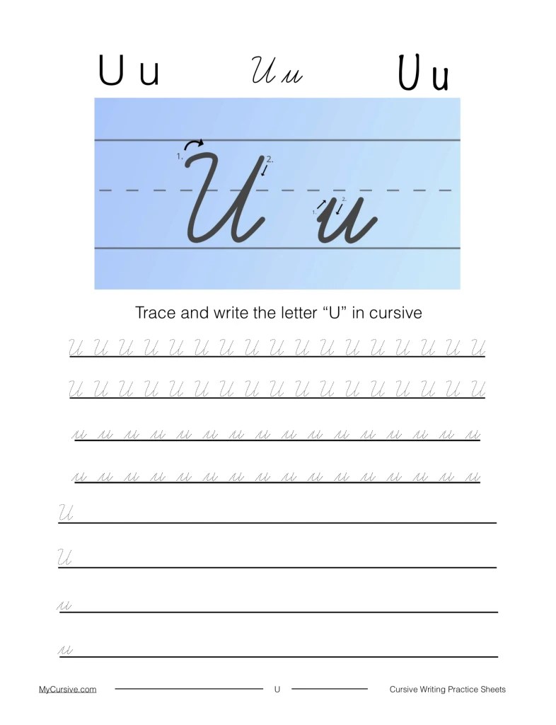 Cursive Letter U Lowercase