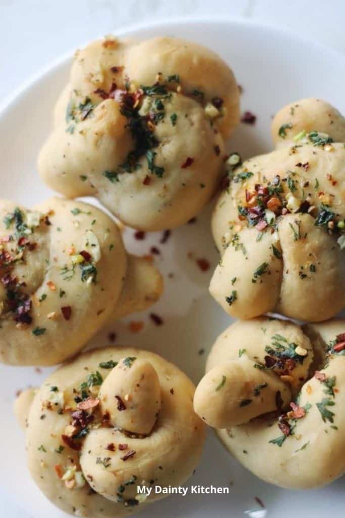 Vegan Garlic Knots (Air Fryer Garlic Knots) My Dainty Kitchen