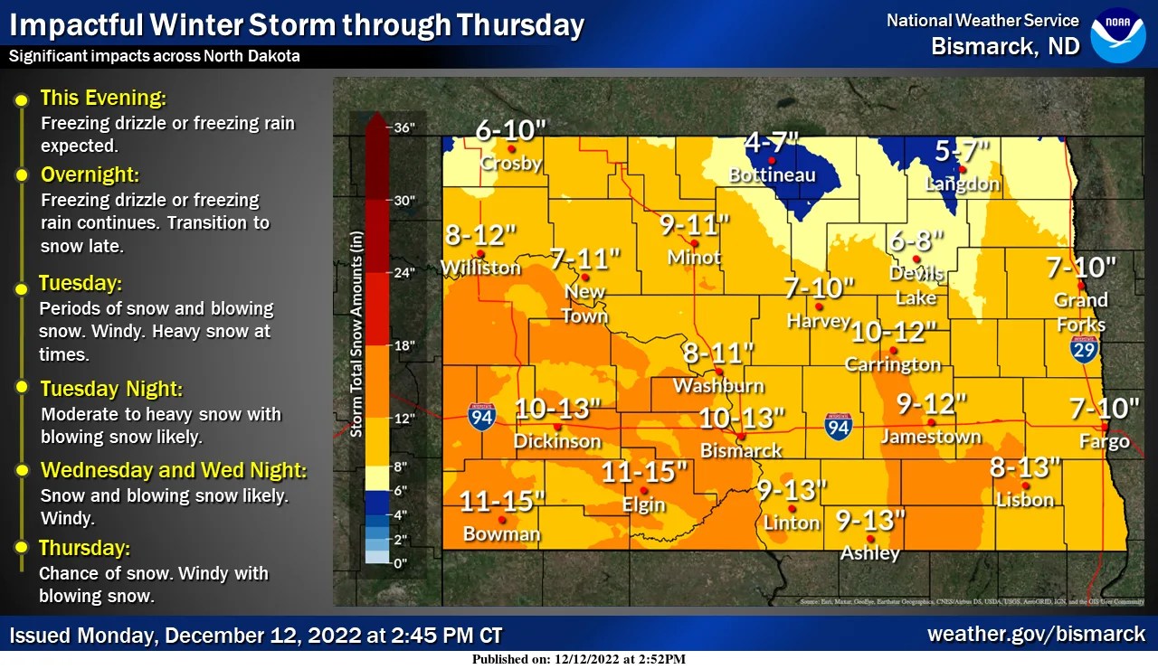 Winter Storm Decends on State The Dakotan