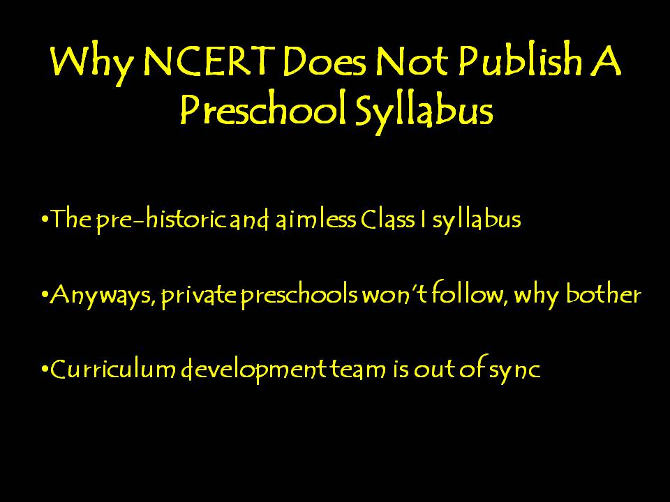 Why NCERT Does Not Publish A Preschool Syllabus