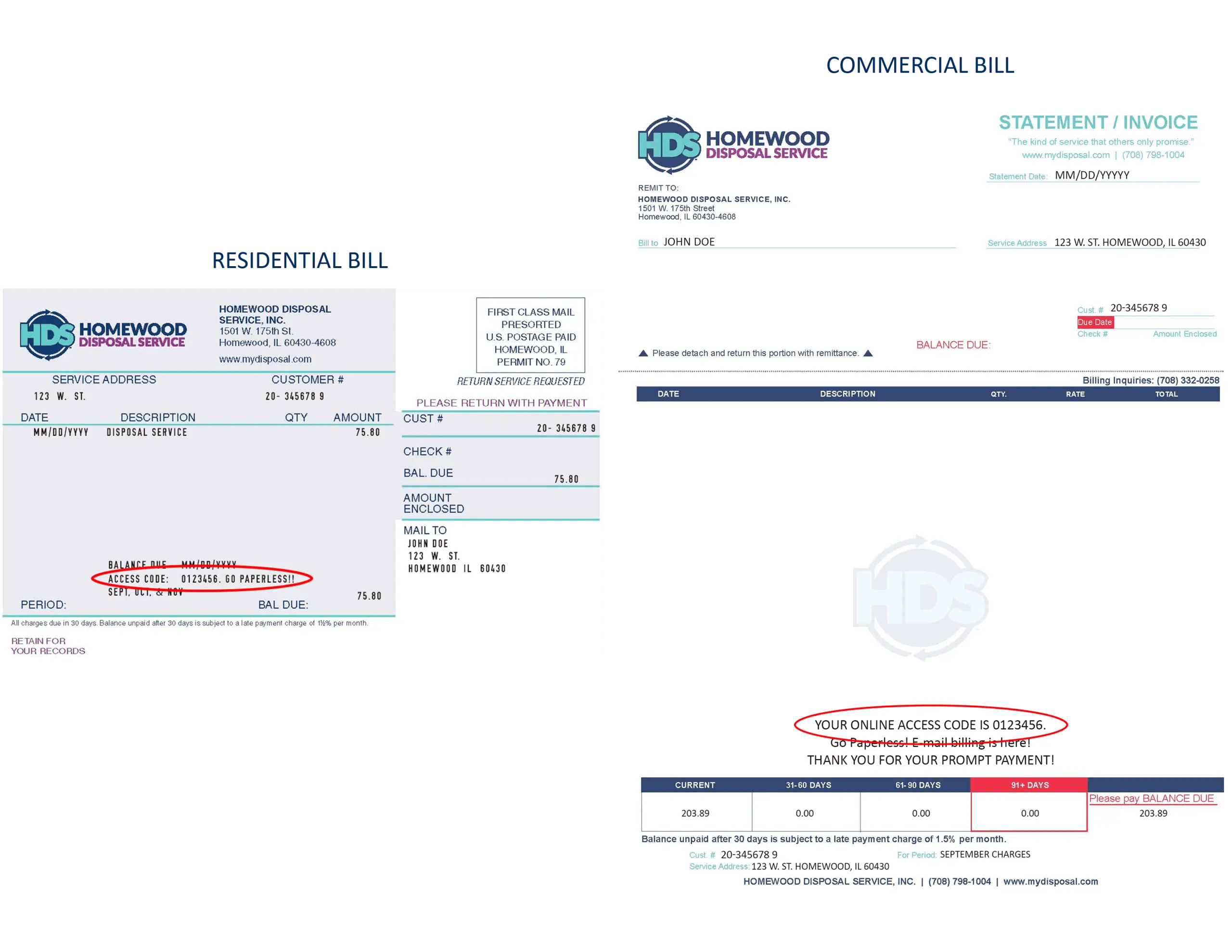 Billing Homewood Disposal Service