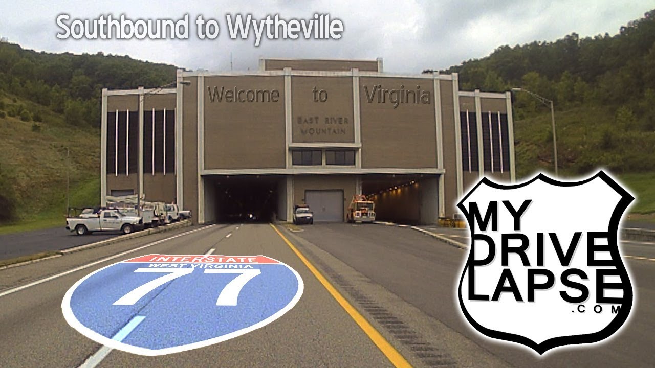 Into Virginia on Interstate 77, two tunnels, Wytheville MyDrivelapse