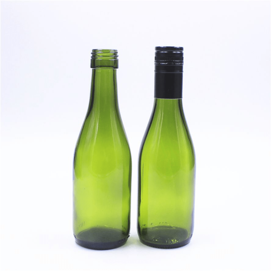 Green 187ml wine glass bottle with Aluminum tamper lid Glass bottle
