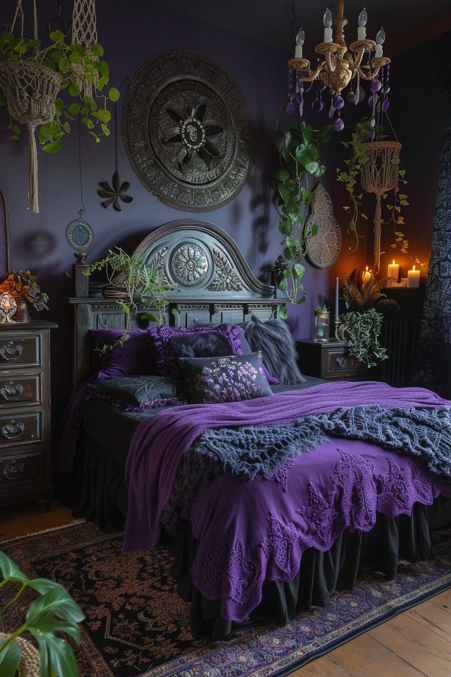 29 Goth Boho Bedroom Designs for an Edgy and Eclectic Space My