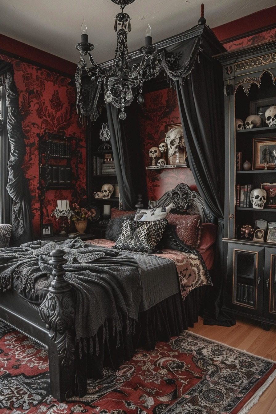 29 Goth Boho Bedroom Designs for an Edgy and Eclectic Space My