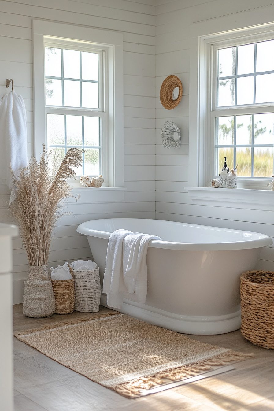 29 Coastal Farmhouse Bathroom Ideas That Blend Rustic Charm with