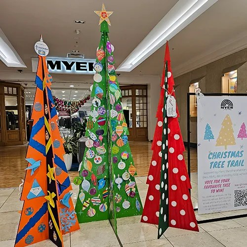 Christmas Tree Trail Collab with local school Students Vote to win