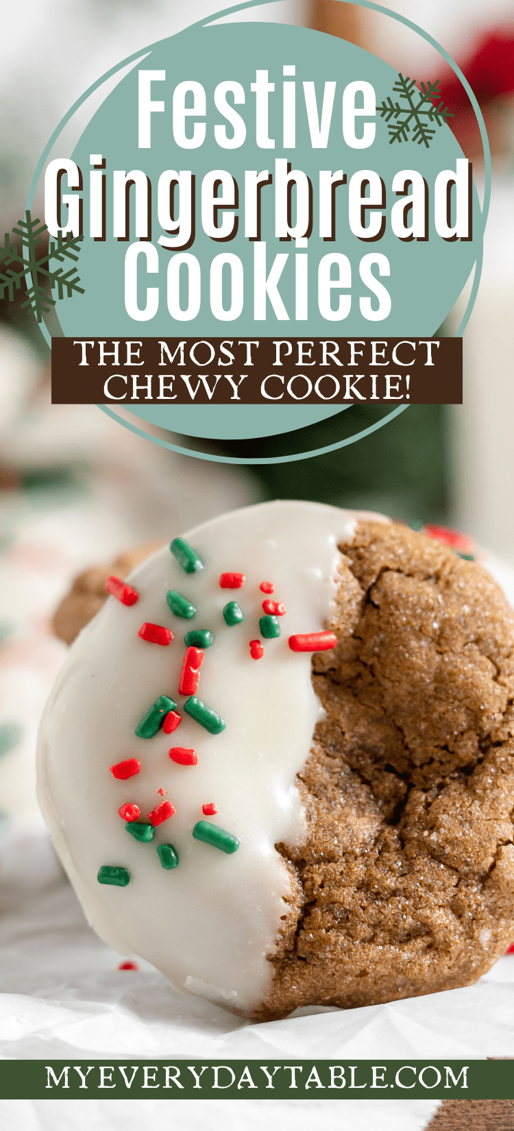 Chewy Iced Gingerbread Cookie Recipe (White Chocolate Fudge Frosting!)