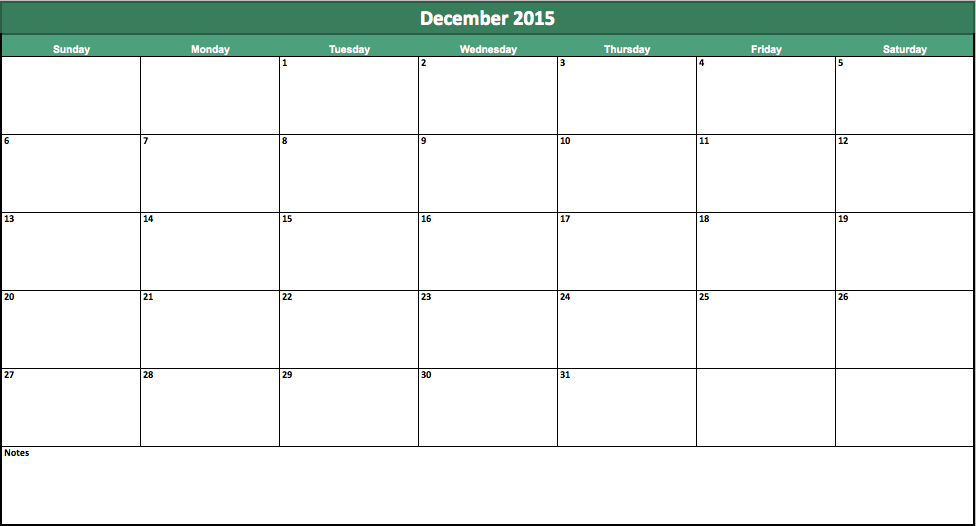 2015monthlycalendar My Excel Templates