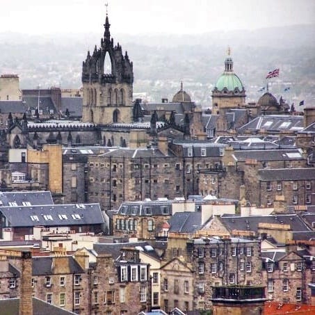 View of Edinburgh - flags