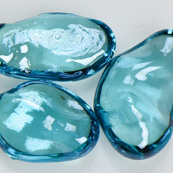 1lb Blue Raspberry Iridescent 1 Inch Pebble Fireplace Glass