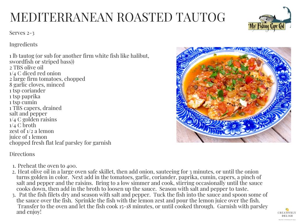 How To Make Mediterranean Roasted Tautog My Fishing Cape Cod