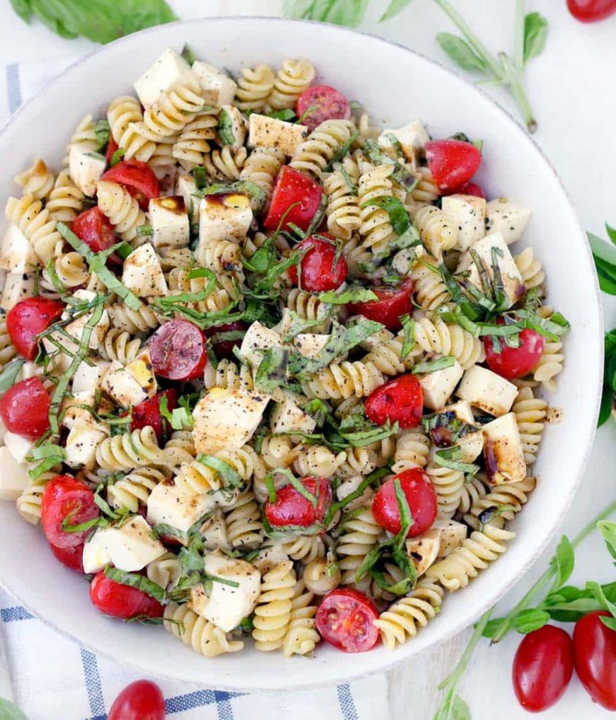 Creamy balsamic vinaigrette pasta salad (grilled chicken option
