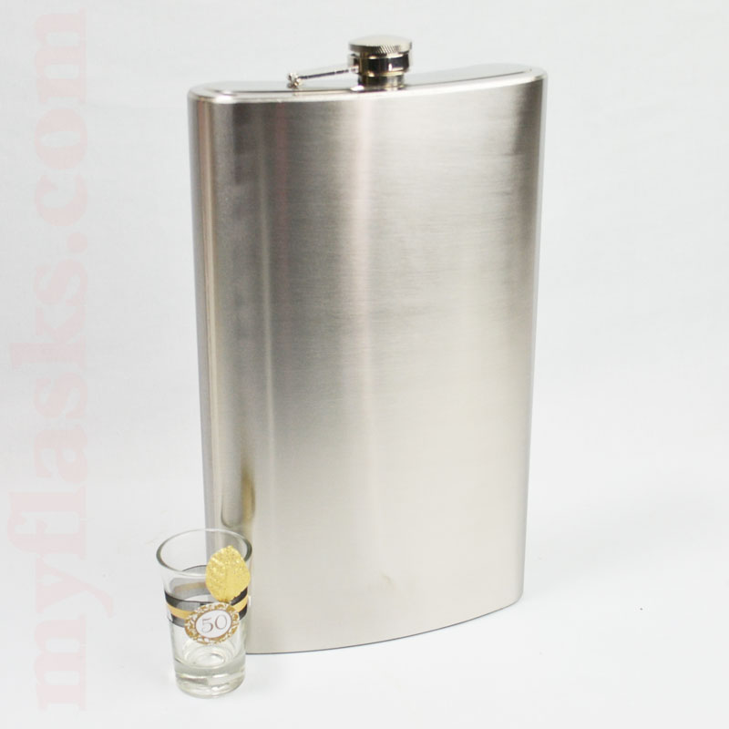 64 oz Huge Flask Plain My Flasks Bargain Flasks