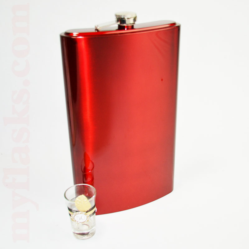 64 oz Huge Flask Red Heavy Duty The Flask Store