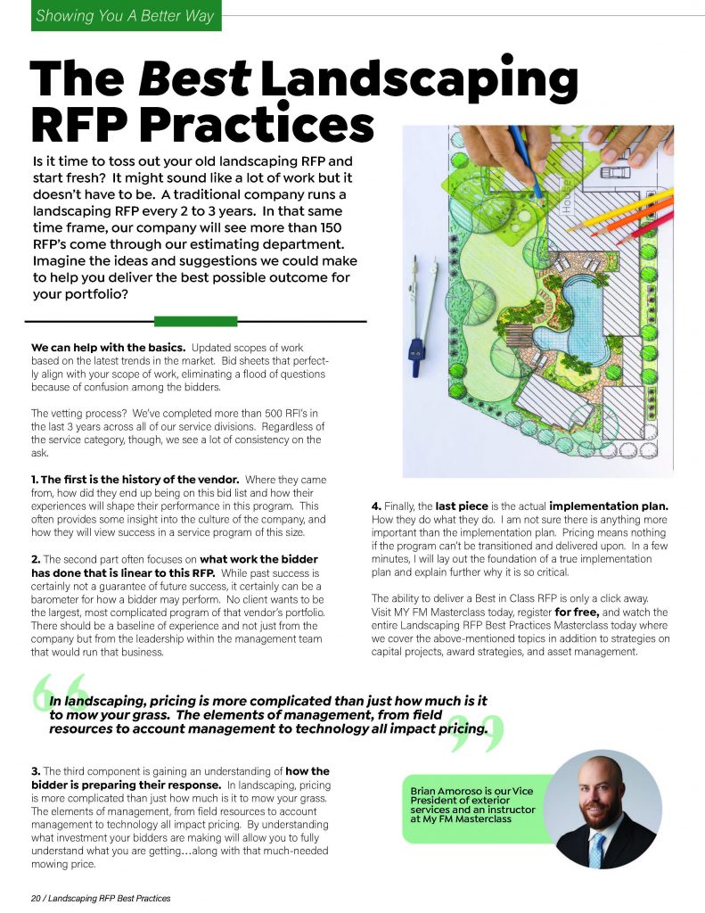 The Best Landscaping RFP Practices My FM Masterclass