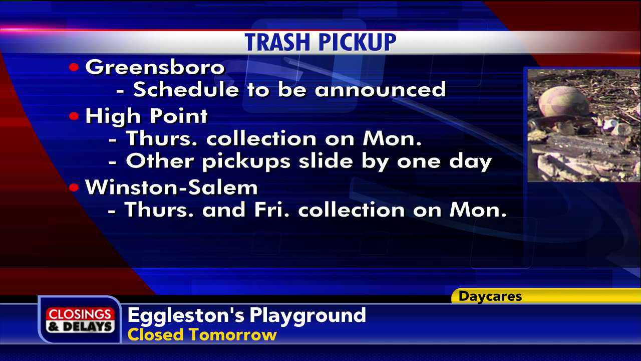 Trash pickup schedule changes in Greensboro, High Point