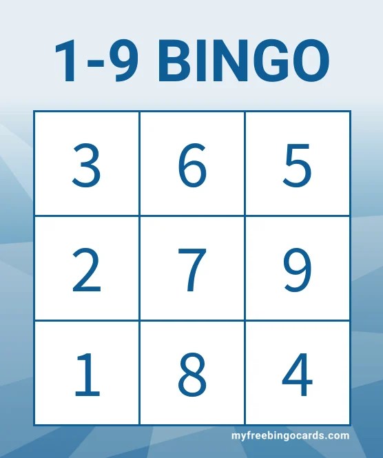 19 Number Bingo