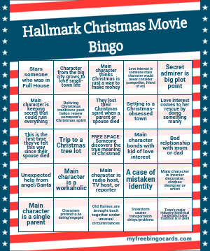 Hallmark Christmas Movie Bingo