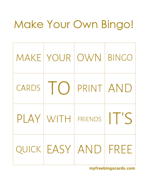 Print 100+ Make Your Own Bingo! Cards