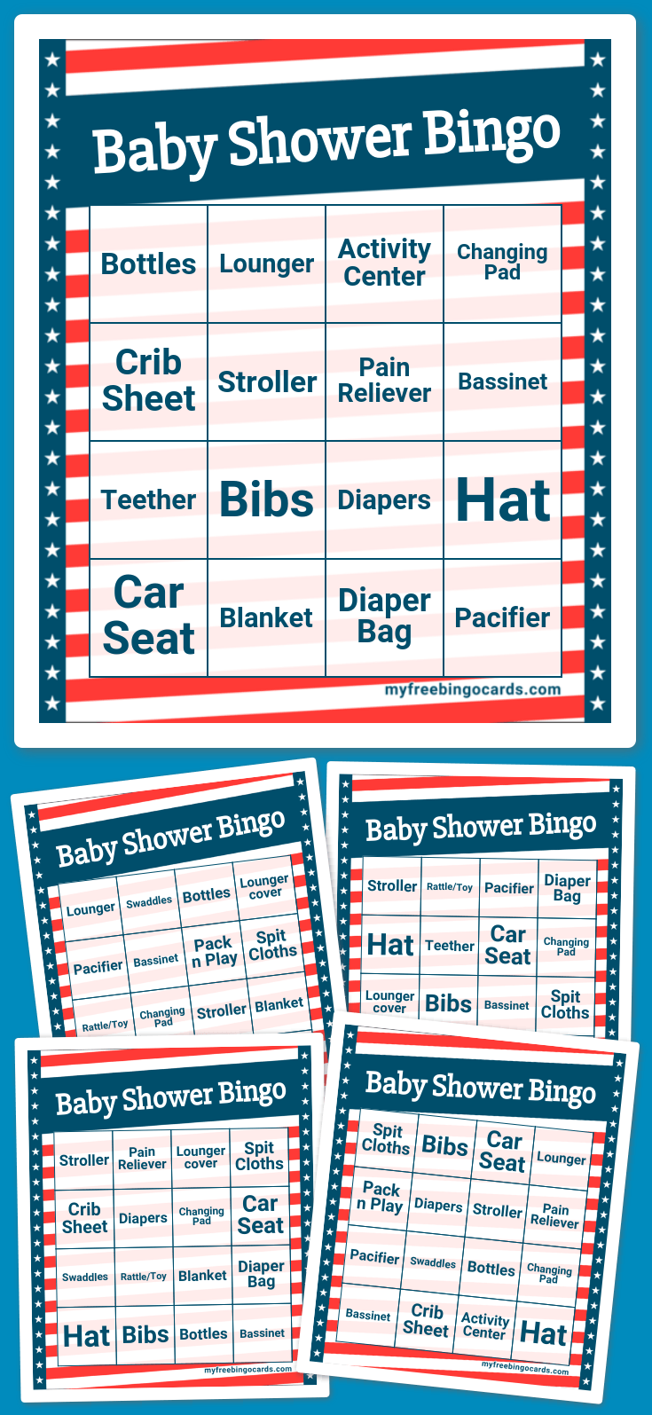 Virtual Baby Shower Bingo