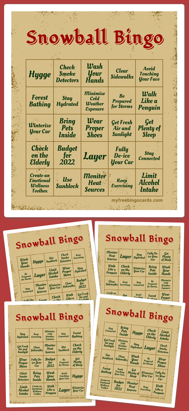 Virtual Snowball Bingo