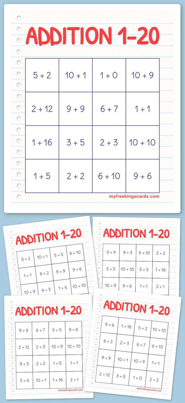 Virtual ADDITION 120 BINGO