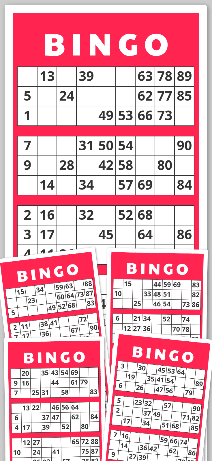 Virtual 190 Number Bingo