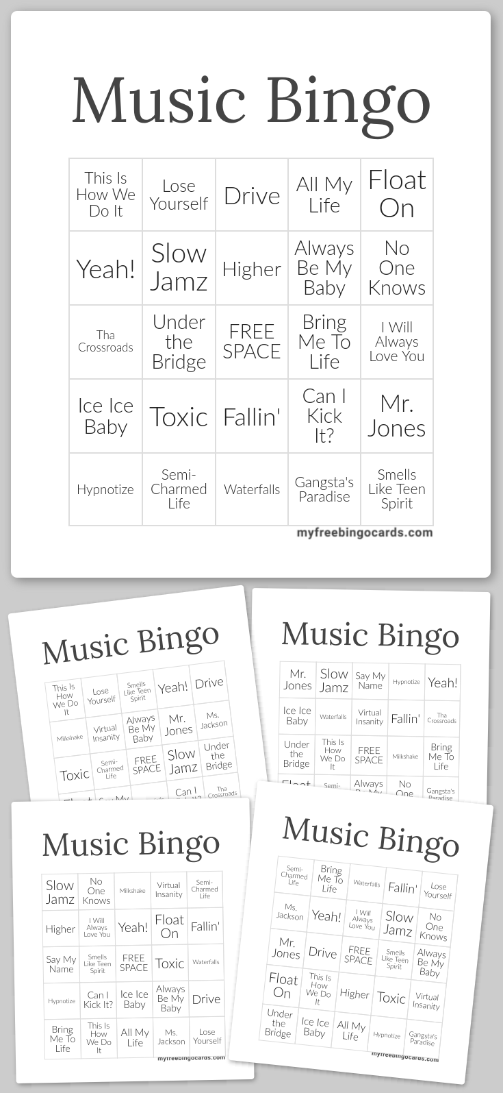 Virtual Music Bingo