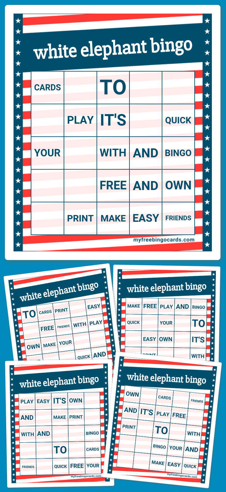 Virtual white elephant bingo