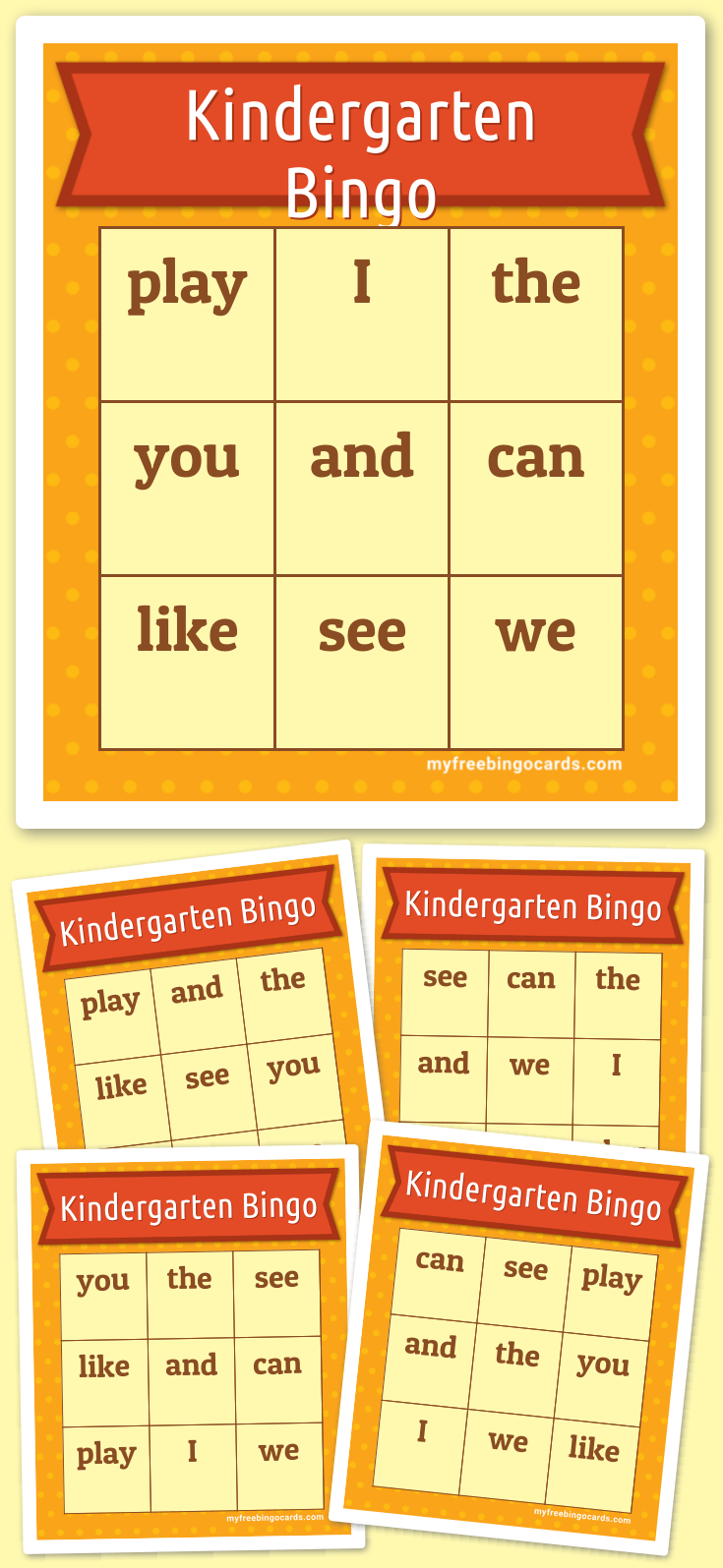 Virtual Kindergarten Bingo