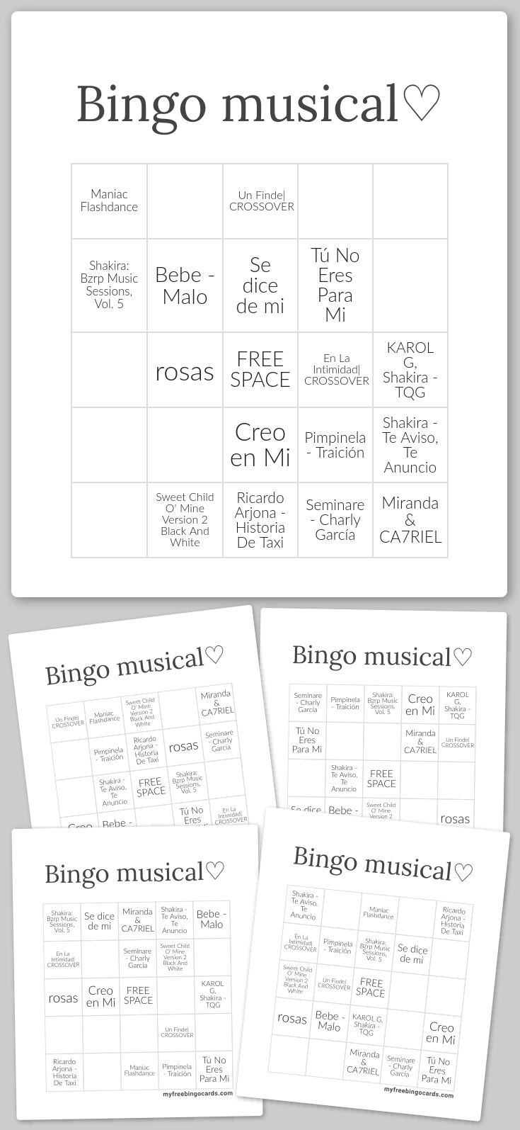 Virtual Bingo musical♡