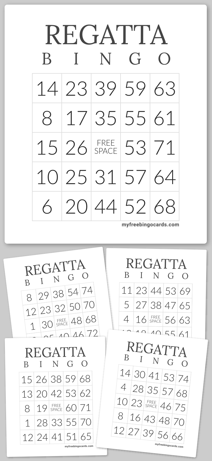 Virtual REGATTA BINGO