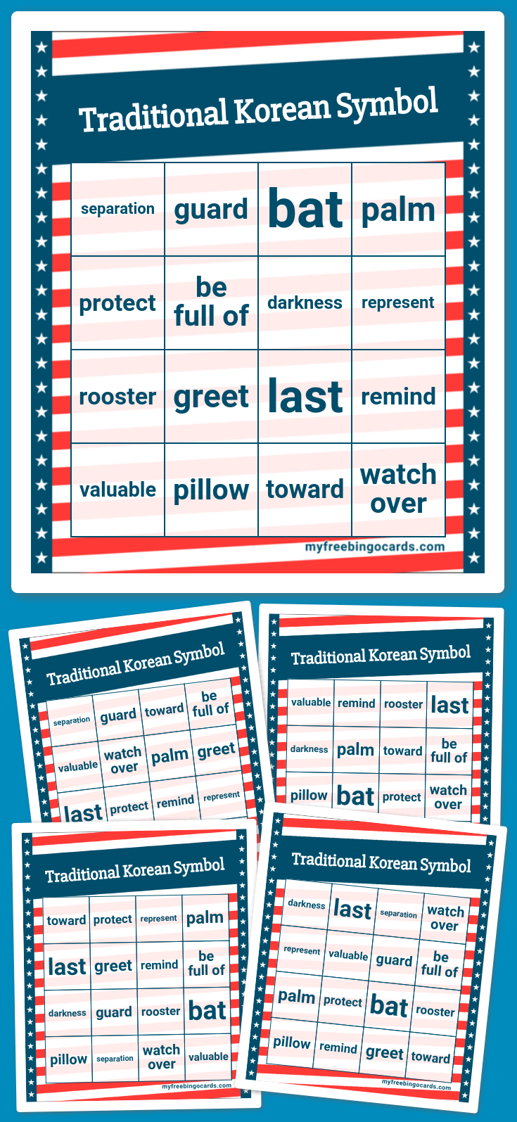 Virtual Traditional Korean Symbol Bingo