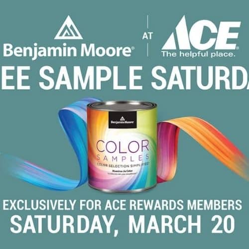 FREE Benjamin Moore Paint Sample At Ace Today(04)