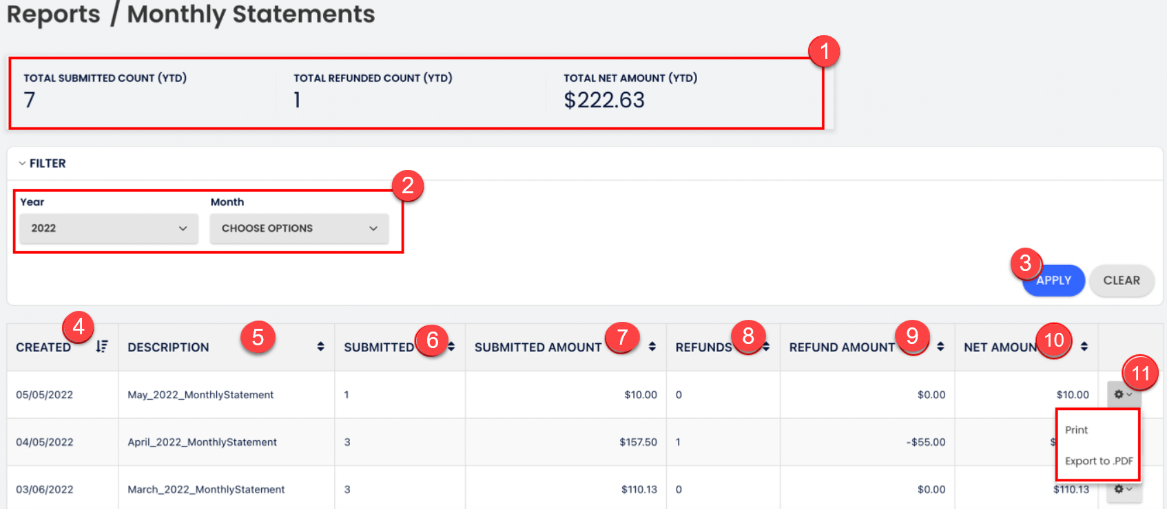 Cloudbeds Payments Monthly Statements Cloudbeds