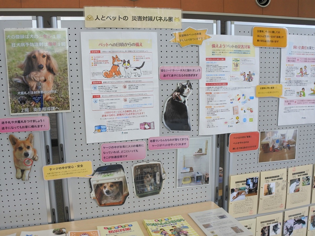 市役所や保健センターで動物愛護週間に合わせたパネル展、災害時のペットの備えを分かりやすく みんなで船橋を盛り上げる船橋情報サイト