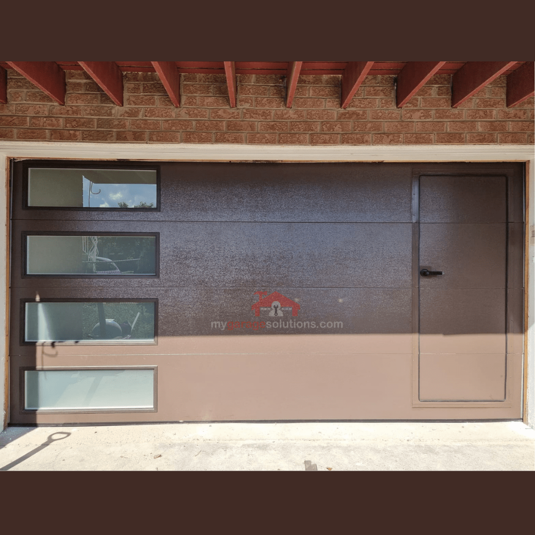 Black Walk through Garage Door With 4 side windows My Garage Solutions