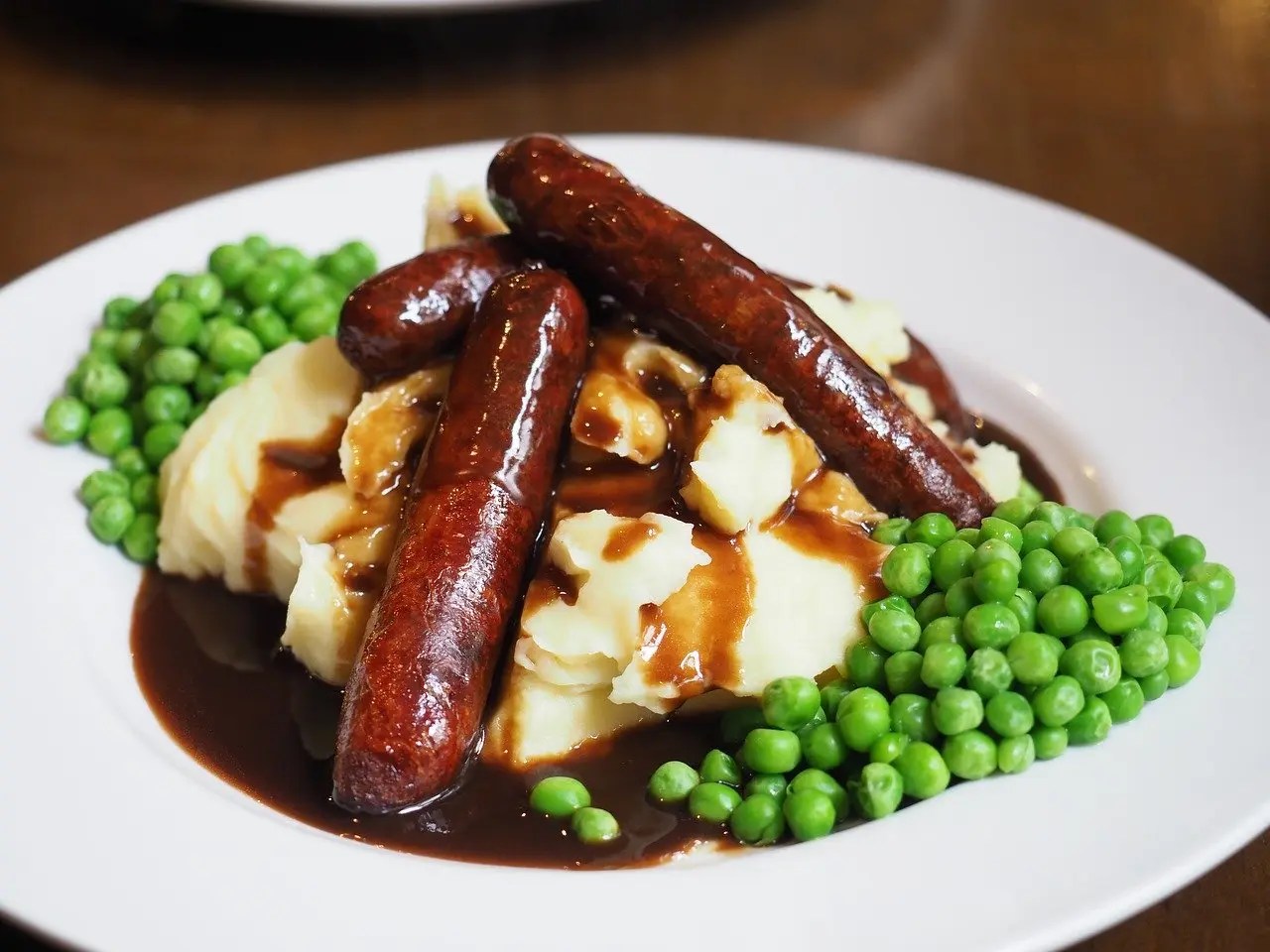 Dish with brown sauce