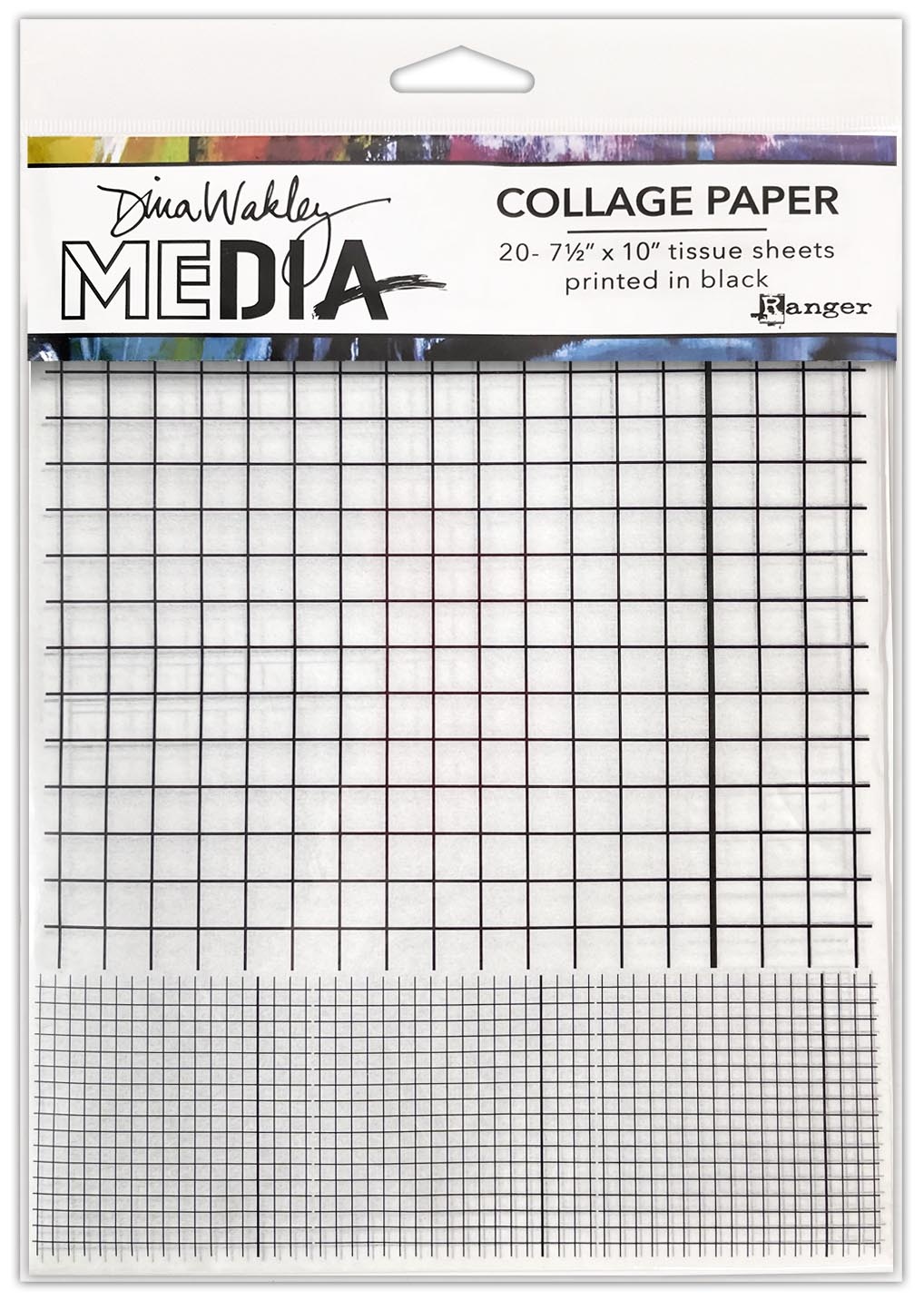 3 Pack Dina Wakley Media Collage Tissue Paper 7.5"X10" 20/PkgGrid