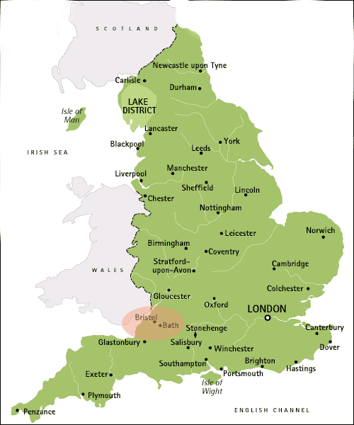Map of Bath Southwest of England & The Cotswolds Google My Maps