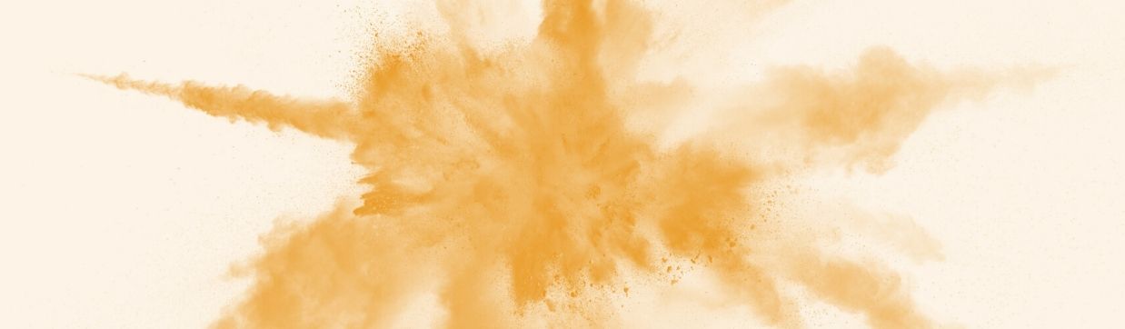 ginger powder moving through the air