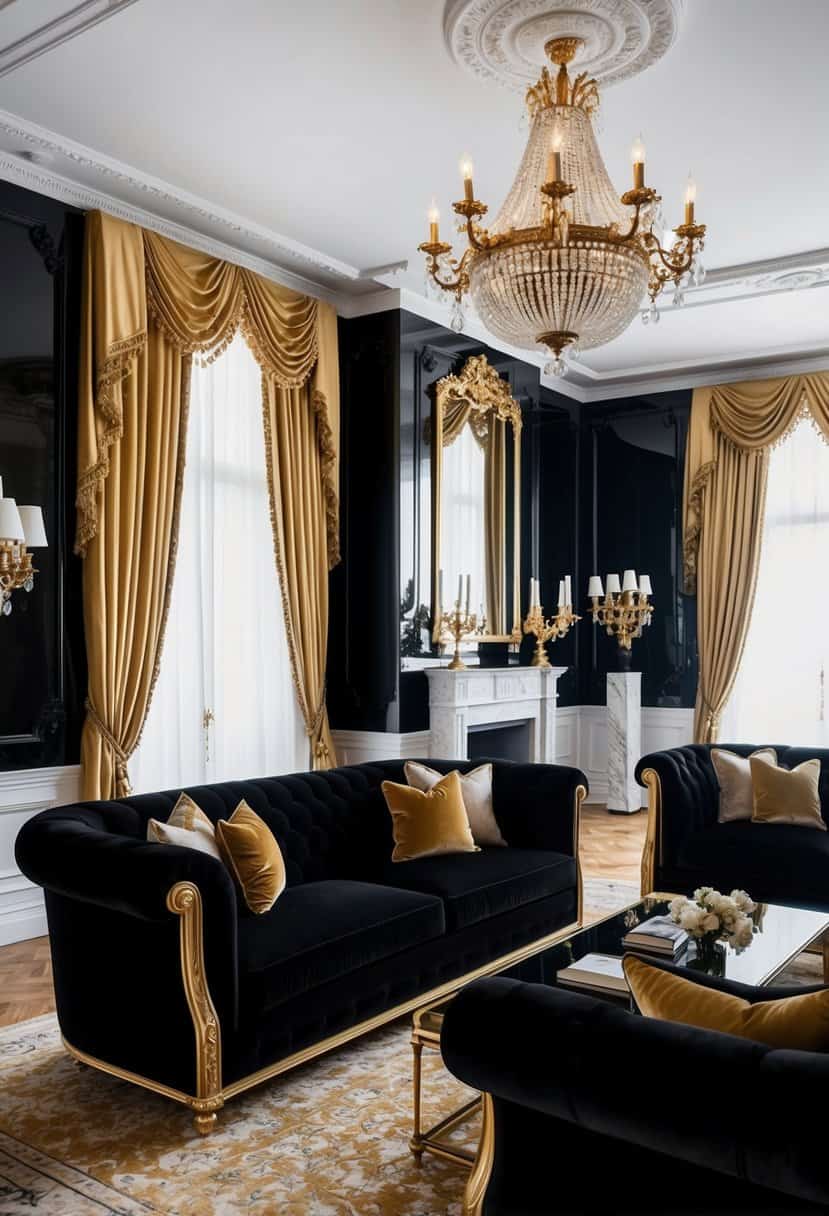 25 Luxury Black and Gold Living Room Decor Ideas My Home My Globe